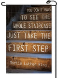 Martin Luther King Inspirational Quotes Garden Flag 12x18 Inch Vertical Double Sided MLK Day Motivational Quote Small Flags Farmhouse Outside Decoration For Yard (ONLY FLAG) MLK03