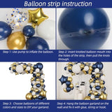 176Pcs Navy Blue Gold Balloons Arch Kit, Navy Blue Balloon Garland Met