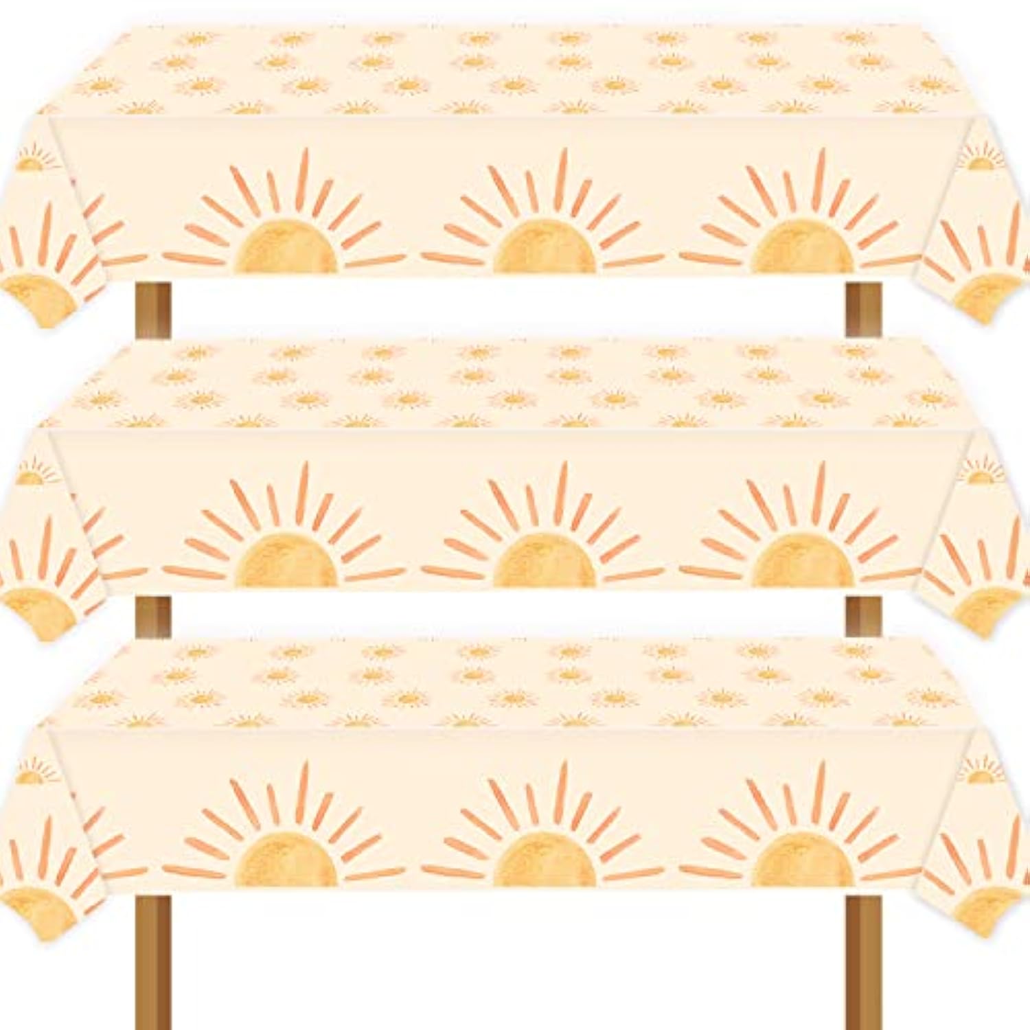 Sunshine Party Tablecloths (Set of 3): Boho Baby Shower Decor
