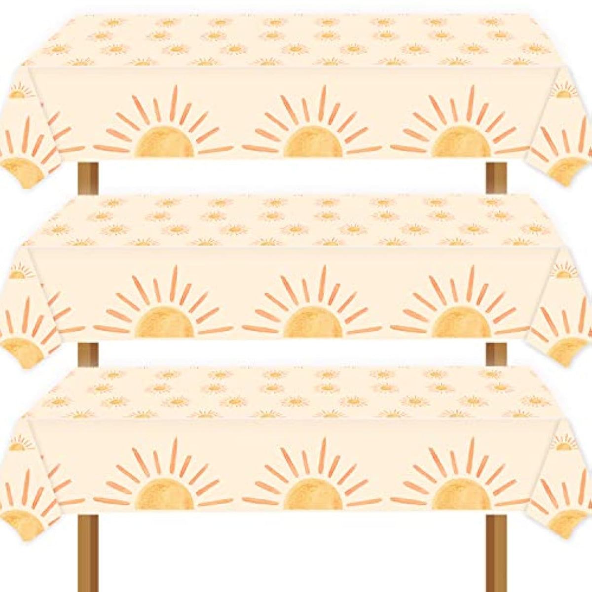 Sunshine Party Tablecloths (Set of 3): Boho Baby Shower Decor