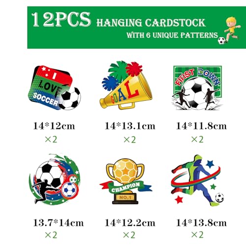 24pcs World Cup Decorations 2026 Hanging Swirls & Cardstock, 12pcs Hanging Swirls & 12pcs Hanging Cardstock with 6 Patterns, World Cup 2026 Party Home Party Decorations