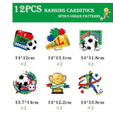 24pcs World Cup Decorations 2026 Hanging Swirls & Cardstock, 12pcs Hanging Swirls & 12pcs Hanging Cardstock with 6 Patterns, World Cup 2026 Party Home Party Decorations