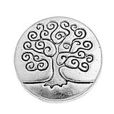 50Pcs 1 Hole Shank Buttons Zinc Alloy Buttons Flat Round Antique Silve