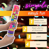 Confetti Cannon 12 Pack Confetti Poppers Biodegradable Multicolor 12 Inch Party Poppers For Celebration Biodegradable Confetti Shooter Cannon Bulk For Birthday Graduation Wedding Christmas Newyear