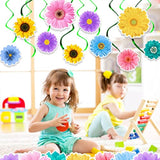 48Pcs Spring Summer Sunflower Hanging Swirl Decorations,Sunflower Baby Shower Decor, Flower Party Decorations For Birthday Autumn Easter Party Classroom Decor