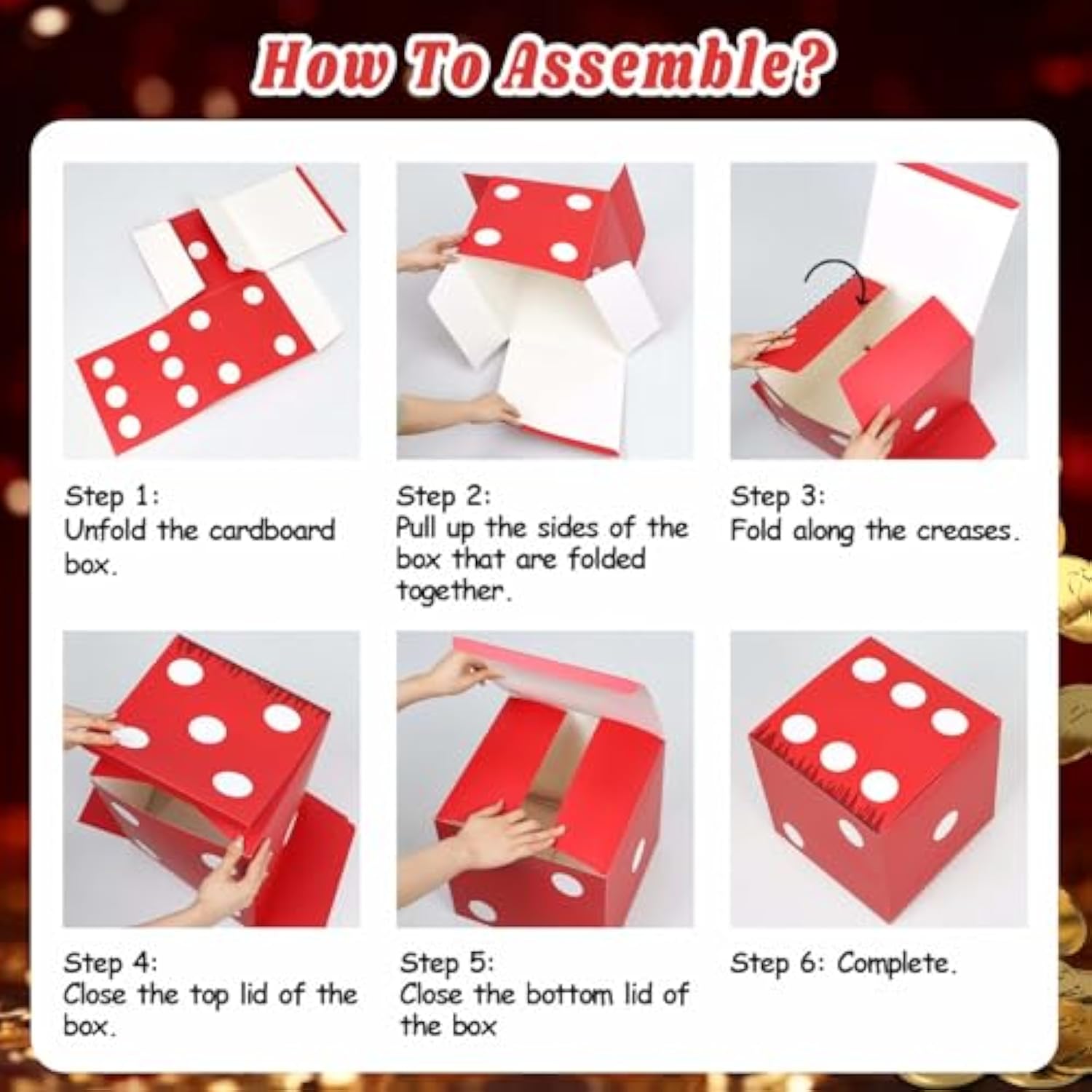 Casino Balloon Arch Garland Kit With Red Black And Gold Balloons Dice Boxes Random Pokers For Birthday Casino Night Las Vegas Casino Theme Party Decorations