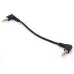 Short 3.5Mm Right Angle Cable, Gold Plated 90 Degree 3.5 Male To Male Audio Stereo Jack Plug Car Aux 3-Pole Trs (20 Cm)