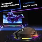 KLIM Blaze Rechargeable Wireless Gaming Mouse RGB Precision Sensor and Long-Lasting Battery - 7 Customizable Buttons - Up to 6000 DPI - Wired & Wireless Mouse for PC Mac & PS4 PS5 - Pink