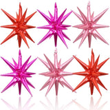 6Pcs Star Balloons, 22Inch Huge Hot Pink Red Pink Star Balloon Foil Spike Cone Balloons For Girls Women Birthday Bridal Shower Valentine'S Day Party Decorations