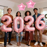 40 Inch Candy Pink 2026 Number Balloons for New Year Party and Celebrations