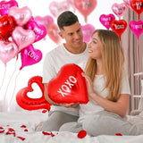 12Pcs Mylar Heart Balloons Valentines Heart Balloons Foil Sweetheart Balloons Xo Balloons Galentines Balloon For Galentines Decoration Wedding Galentines Party Decor Valentines Party Decor