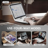 Transparent Case With Wireless Keyboard For Ipad Air 13-In.(M3/M2, 2025/2024), 7 Colors Backlight, Trackpad, 360°Rotating Stand For Ipad Pro 12.9-In (6/5/4/3 Gen), Tech Style