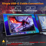 Portable Monitor 16 Inch 2K Qhd 2560X1600 450 Nits 106% Srgb 144 Hz Hdr Hdmi Usb-C Travel Monitor For Laptop Mac Pc Surface Ps5 Xbox, External Display With Cover & Speakers, Vesa Compatible