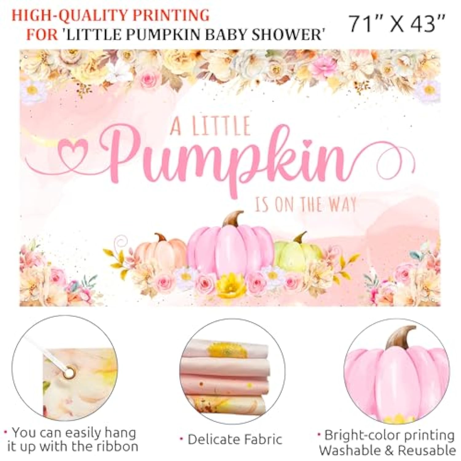 166 Pcs Little Pumpkin Baby Shower Balloon Garland Arch Kit Pink Fall Party Decor
