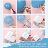 4 Set Blue Boy Tulle Tutu Balloon With Letter Boxes Baby Shower Table Centerpieces Decor For Gender Reveal 24'' Balloons White Tulle Cover With Stand, Boxes For Girl Boy Wedding Birthday Party