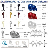Red White Blue Balloon Arch Double Stuffed Burgundy Navy Blue Balloon Kit
