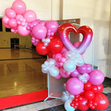 24Pcs Valentines Day Heart Balloons Large Red Pink Heart Love Glasses Foil Mylar Balloons Gifts For Her Wedding Propose Marriage Anniversary Birthday Party Decorations
