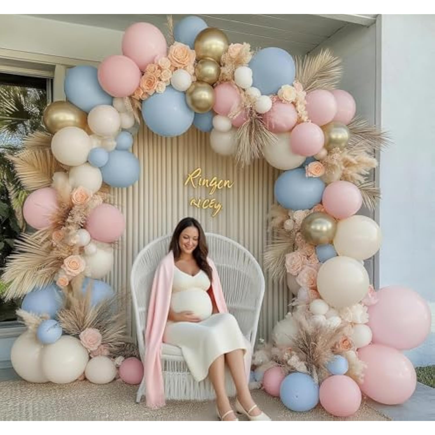 Gender Reveal Balloons Arch Diy Pink And Blue Balloon Garland Double S