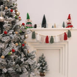 Christmas Banner Wood Bead Tassel Banners And Red Green Pom Pom Garlands Wall Hanging Home Decor For Party Decoration