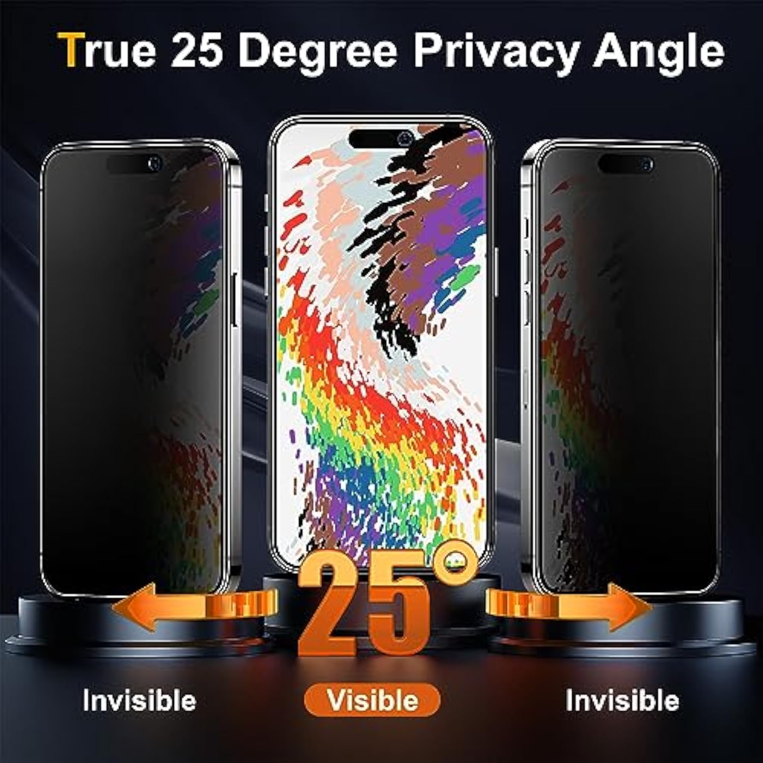 2 Pack Matte Privacy Screen Protector For Iphone 15 Pro Max 6.7-Inch With Easy Installation Tool, Anti Spy Anti Glare Tempered Glass Film, Dynamic Island Compatible, Case Friendly, 9H Hardness