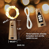 10 Pack Wine Bottle Lights With Cork, 20 Leds, 6.6 Ft, Fairy Mini String Lights For Diy Jar Halloween, Christmas, Party