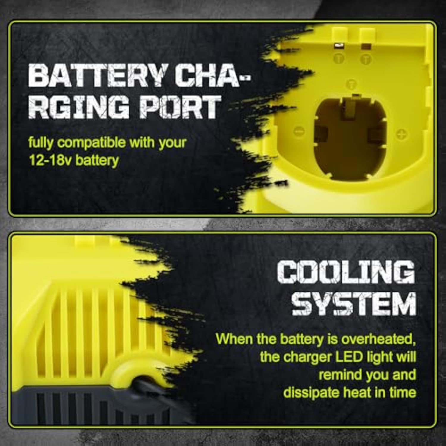 1Port P117 Charger Replacement for Ryobi 12V-18V Battery Compatible with Ryobi Charger, NiCad and NiMh Battery P102 P103 P105 P107 P108