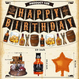 Whiskey Birthday Decoration Set: Aged to Perfection Party Decor