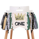 Wild One 1St Birthday Banner - High Chair, Wild Side Decor, Inspired Creatures, Photo Props