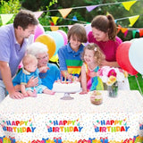 Birthday Tablecloth, 3 Pcs Birthday Table Cloths 54'' X 108'' Disposable Birthdays Table Cover Waterproof Plastic Tablecloth Rectangle Party Tablecloths For Kid’S Happy Birthdays Party Decorations