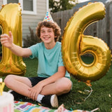 40 Inch Gold Balloon Number 6 Balloon,6 Foil Mylar Helium Large Digital Balloon Gold Birthday Numbers Jumbo Balloons 16Th Or 61St Anniversary Party Decorations Supplies