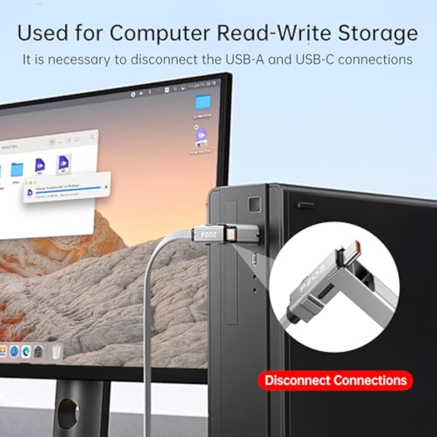 5-In-1 Otg Cable With Usb C Fast Charging Led Display And Micro Sd Card Reader, Multi Usbc Charger Combo Lightning/Type C/Usb A Tf Card Otg For Iphone Ipad Macbook Airpods Pro Samsung-140W 5 Ft