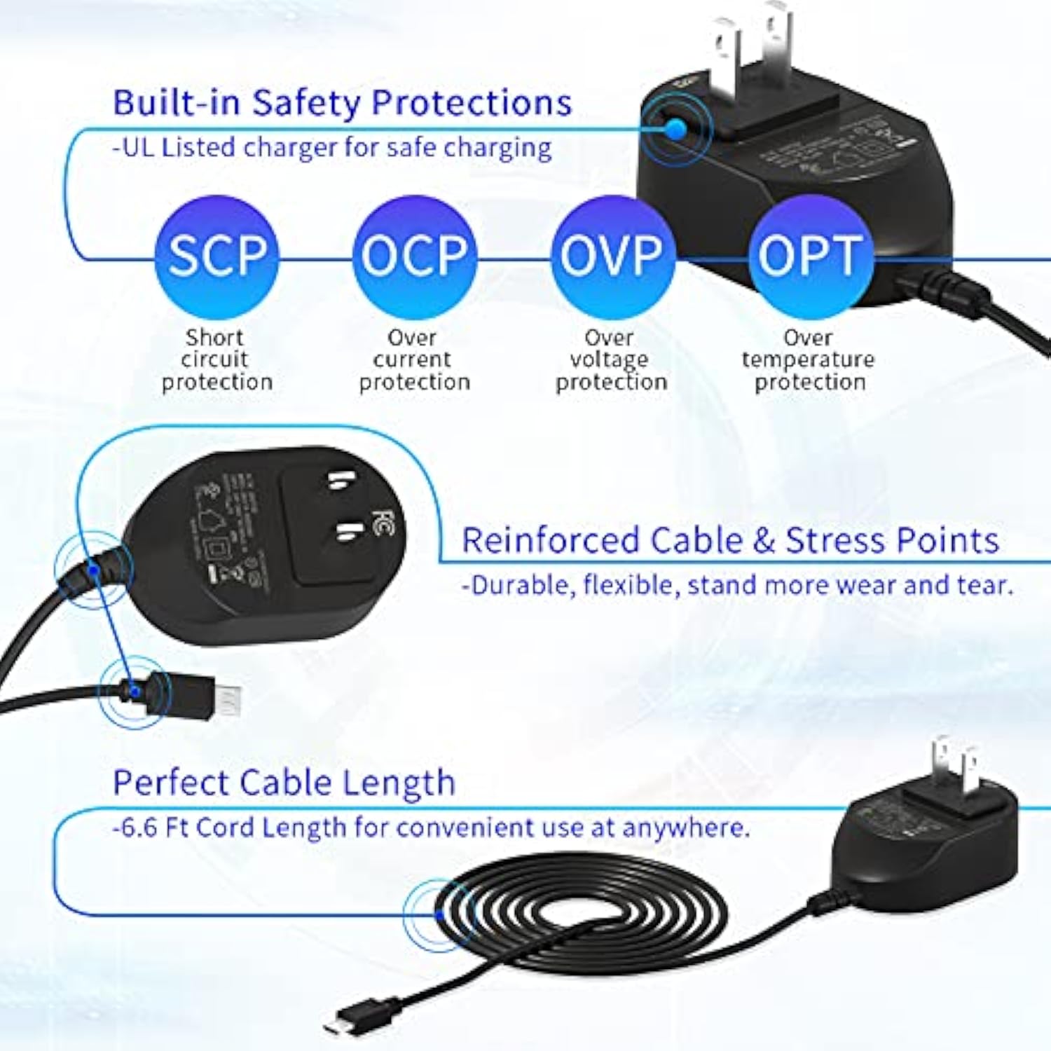 5V Ac Adapter Charger For Bose Soundlink Color I, Ii 2 / Mini Ii 2 / Revolve/Revolve Plus Bluetooth Speaker, Quietcomfort 35 20 Headphones Micro 6.5Ft Usb Cable Charging Cord [Ul Listed]