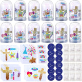 12 Sets Religious New Year'S Snow Globe Craft Kits Shine For Jesus In The New Year Diy Plastic Glitter Snow Globe Kit For Kids Sunday School Party Supplies
