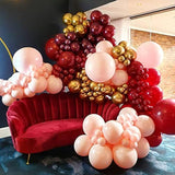 138Pcs Burgundy Balloon Garland Arch Kit Burgundy Balloons Blush Ballo