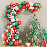 Christmas Balloon Garland Arch Kit Red Green Gold White Foil Balloons Party