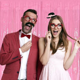 2 Pack Foil Curtain Pink Backdrop Streamers Metallic Tinsel Fringe Curtains Photo Booth Props For Birthday Wedding Engagement Bachelorette Christmas Holiday Celebration Party Decorations