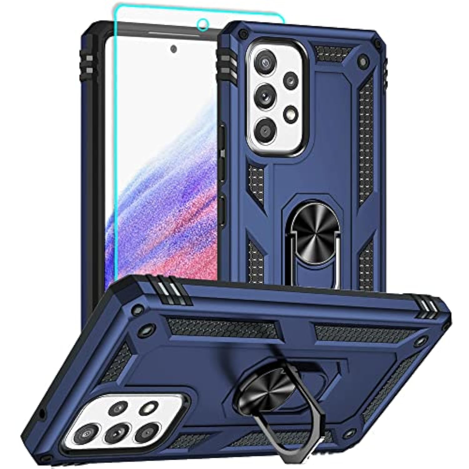 Samsung Galaxy A53 5G Rugged Case with HD Screen Protector Blue