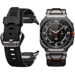 Watch Band For Samsung Galaxy Watch Ultra 47Mm(2024) Compatible With Samsung Watch Strap Bands For Men Sport Bands For Watch Rugged Premium Tpu & Metal (Black+Black)