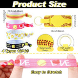 60 Pcs Softball Gifts For Team Girls Softball Party Favors Include Cosmetic Bag, Keychains, Hair Scrunchies, Hair Ties, Bracelets For Sport Theme Birthday Party Supplies