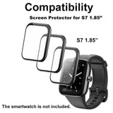 3D Screen Protector Compatible With S7 1.85 Inches Tozo Smartwatch, Pmma, Full Coverage, 3 Pieces