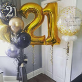 Gold 24 Number Balloons, 40 Inch Giant Number 24 Balloons Foil Mylar Helium Gold Number Balloons For 24Th Birthday Party Supplies Anniversary Event Celebration Decorations