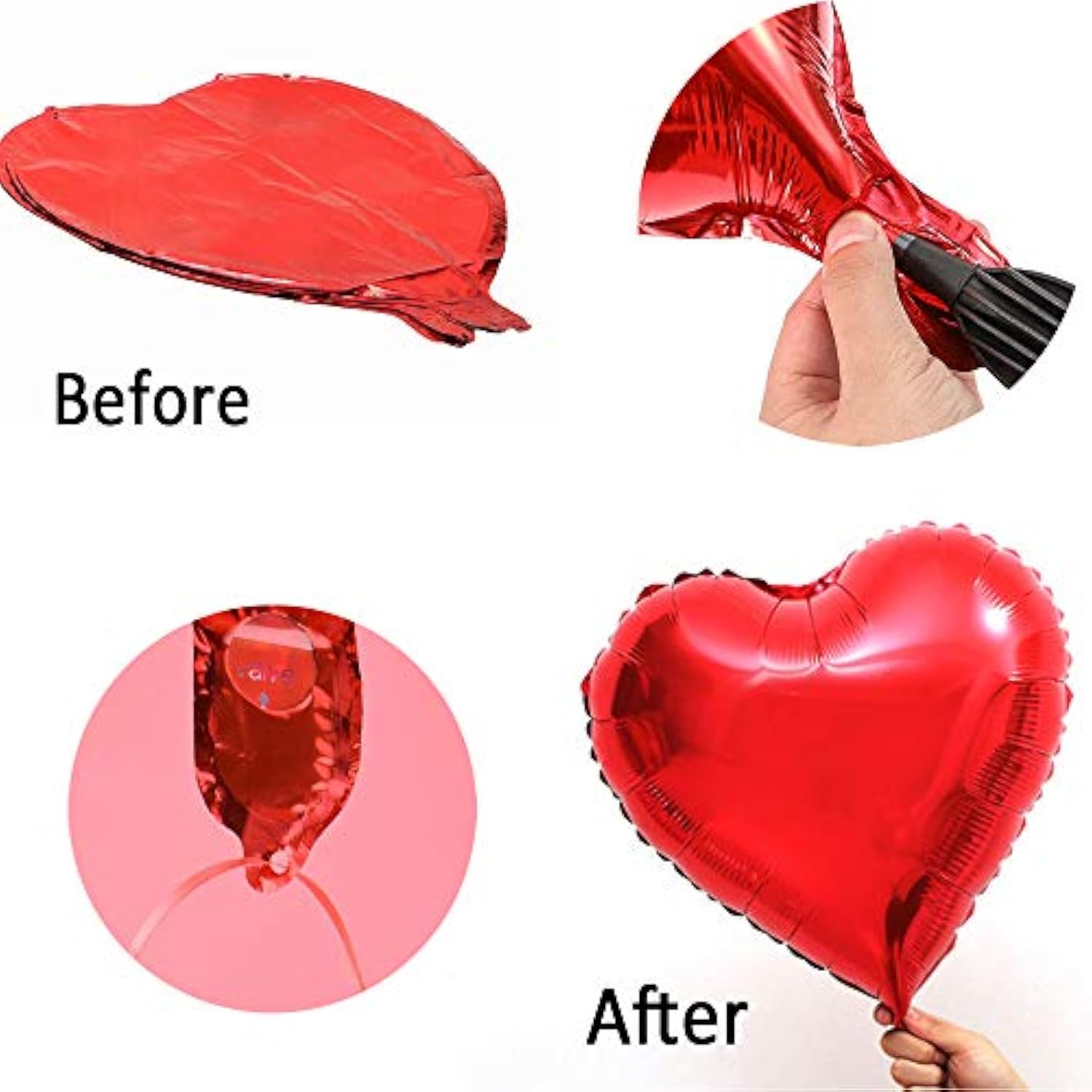 18 Inch Red Mylar Heart Balloons Foil Balloons For Valentines Day Wedd