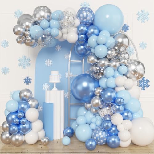 153pcs Blue White Balloon Arch Garland Kit Different Sizes