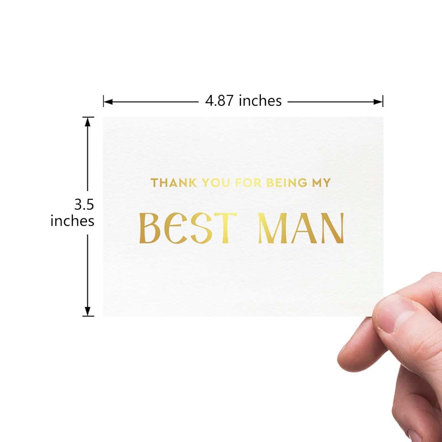 Best Man Thank You Card, Gold Foil Thank You For Being My Best Man Wedding Card