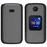 Case with Clip for Go Flip 4 / TCL FLIP Pro Phone, Nakedcellphone Slim Hard Shell Cover and [Rotating/Ratchet] Belt Hip Holster Holder Combo for Alcatel 4056W, 4056L, 4056Z, 4056V - Black