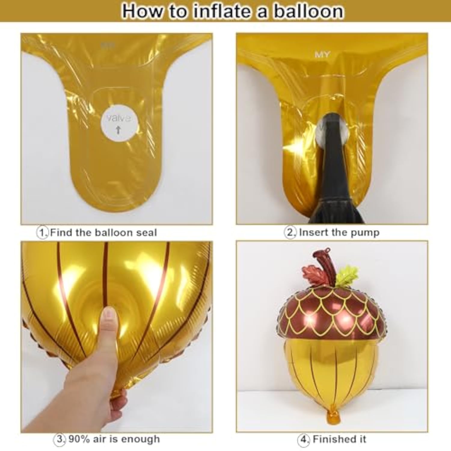 Fall Balloon Arch Kit: Pumpkin, Maple Leaf, Acorn Foil Balloons