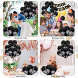 Black Heart Balloons - 12Pcs 18Inch Heart Shaped Balloons For Valentine'S Day & Black Love