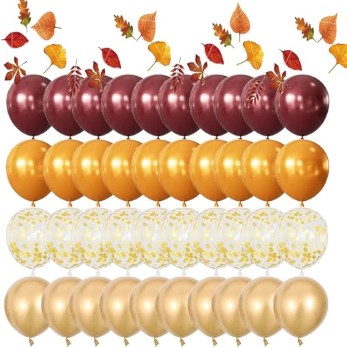 Fall Bridal Baby Shower Birthday Party Decorations Maroon Orange Gold Balloons