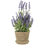 Faux Lavender Potted Plant - Realistic Simulated Bonsai Lavender Indoor Artificial Flowers For Home Office Wedding Table Centerpiece Small Decorative Plant 3.15X8.66X3.15 Inches