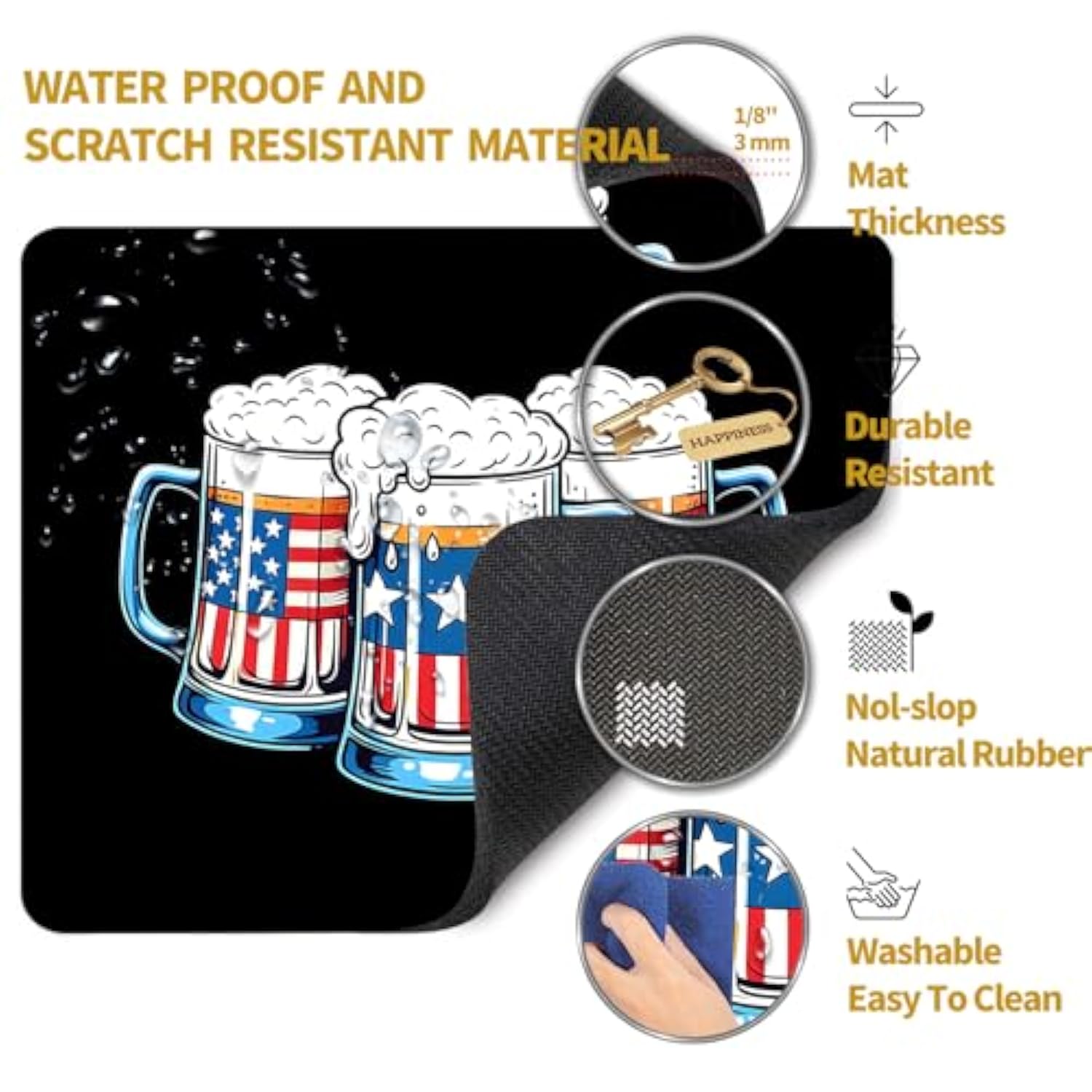 Mouse Pad, Smooth Fabric, Precise Cursor Positioning Mousepad For Wireless Mouse, Non-Slip Base, 9.5 X 7.9 Inch, Cheers